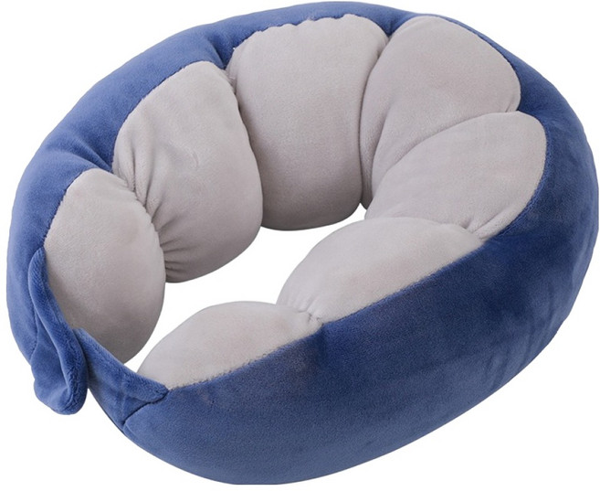 엑스터 목편한 U 자형 목쿠션, 네이비블루 + 그레이