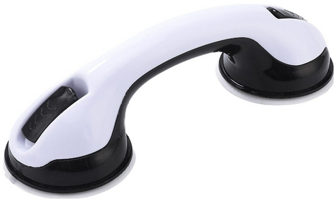 코모스코 간편한 흡착식 욕실 안전 손잡이, 블랙, 1개