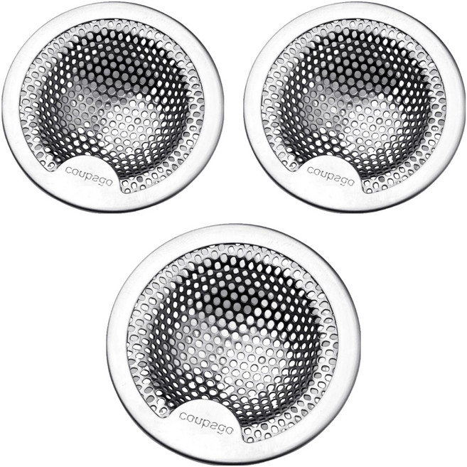 쿠파고 스텐 304 이물질 욕조거름망 3p, 실버