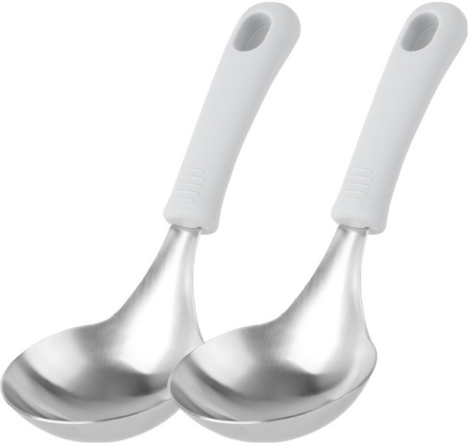 이와이엔 데이젤 쓰기편한 스텐 앞접시 국자, 연그레이, 2개