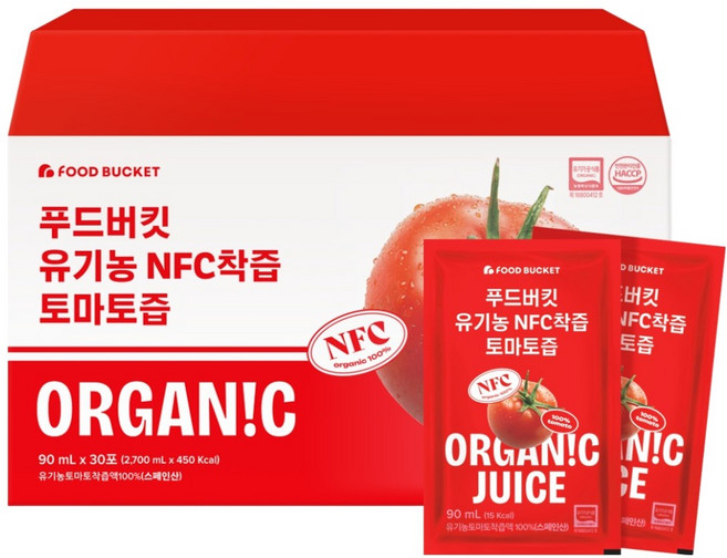 FOOD BUCKET 有機NFC鮮榨番茄汁, 30個, 90ml