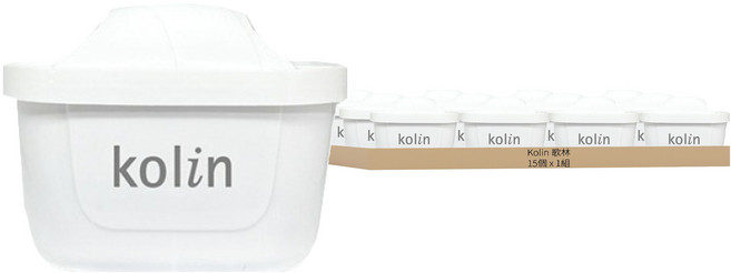 Kolin 歌林 四重精濾濾芯, 白色, 15個, Kal-Stock01W