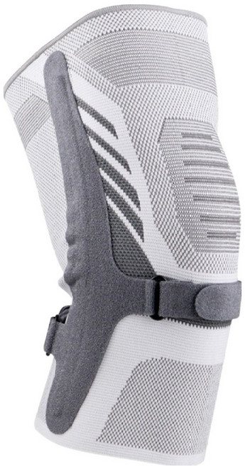 A-ZEAL 3D針織透氣高彈力減震 彈簧支撐綁帶加壓護膝, 淺灰色, 1個