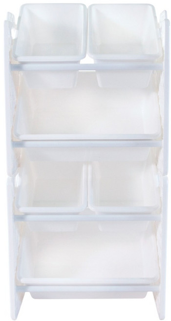 UNiPLAY 兒童用品收納 玩具收納架 含收納桶6個 UB45511, 白色, 1組