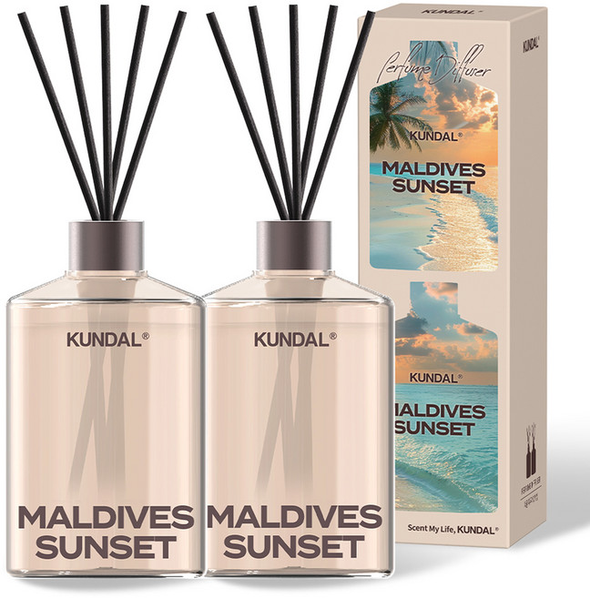 쿤달 시그니처 퍼퓸 디퓨저, 몰디브선셋, 500ml, 2개입