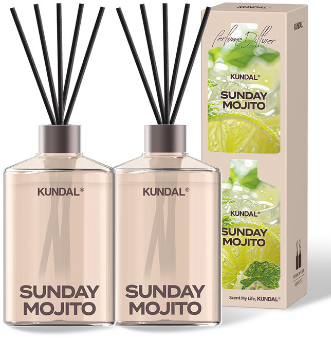 쿤달 시그니처 퍼퓸 디퓨저, 선데이모히토, 500ml, 2개입