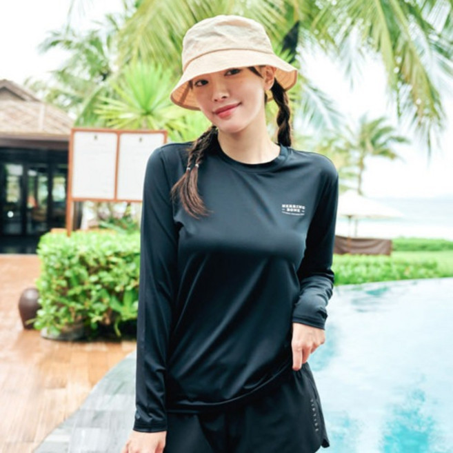 HERRINGBONE apparel 女款修身泳裝長袖防磨衣上衣 RI375