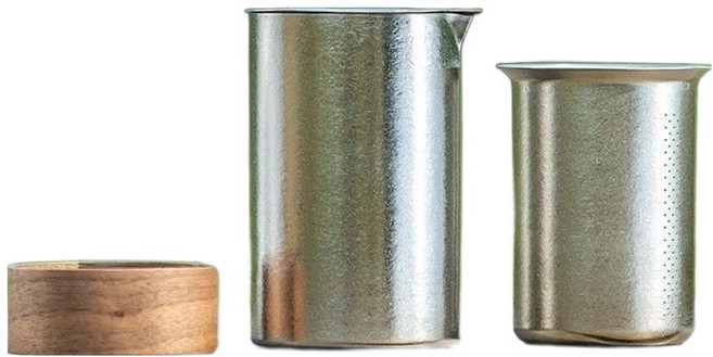 TEMPEST 純鈦鷹嘴泡茶器 350ml + 純鈦茶濾 冰晶款, 1組, 泡茶器 + 茶濾 + 鈦蓋, 鈦原色