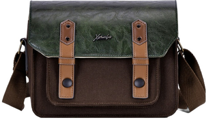 썬앤드림 가죽 캔버스 카메라 가방 라지, 올리브그린, 1개