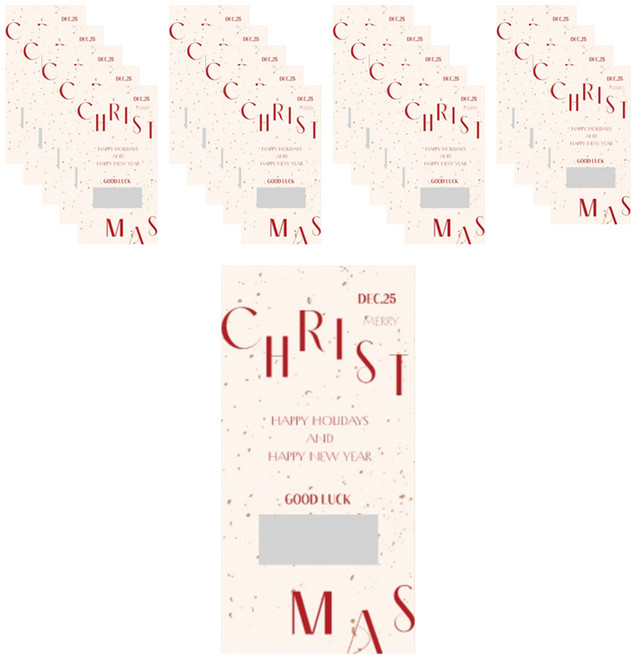 핸즈픽 크리스마스 럭키 클래식 스크래치 카드, 페일, 20개