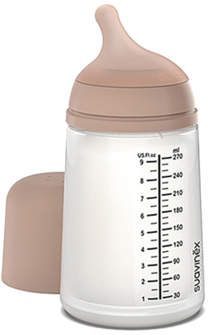 suavinex 蘇維妮 Zero Zero 母乳實感矽膠奶瓶 M, 米色, 1個, 270ml