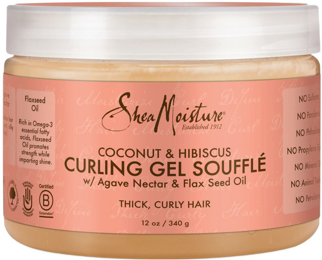 Shea Moisture 椰子與木槿捲髮凝膠, 340g, 1個