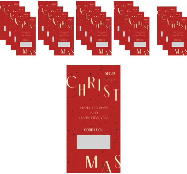 핸즈픽 크리스마스 럭키 클래식 스크래치 카드, 레드, 20개