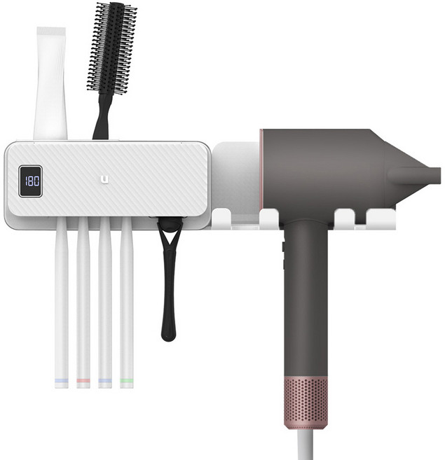 유토렉스 하이드 UV-C 드라이기 거치형 가정용 무선 면도기 칫솔 살균기, 화이트, URT-D146CHW