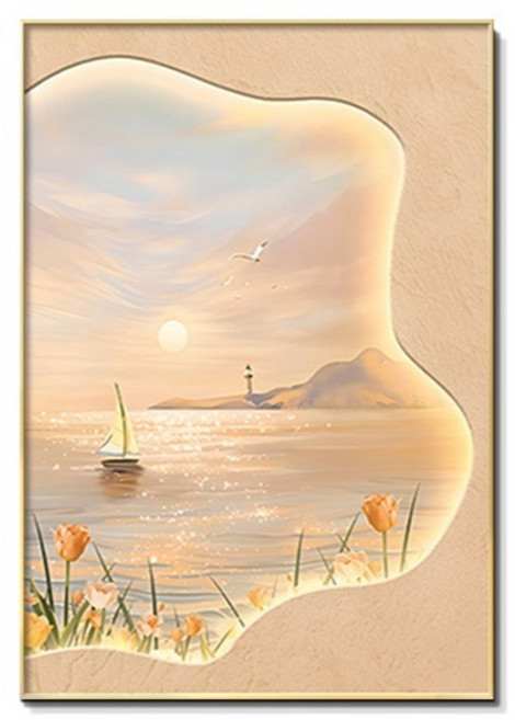 꽁꽁E몰 북유럽풍 거실소파 침실 걸이 인테리어 그림액자 C타입, 골드