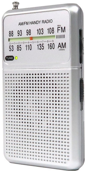 코비 포켓 휴대용 재난 대비 슬림 라디오 소형, CXPR50, 실버