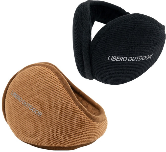 LIBERO 브린 이어워머 2종 세트, 블랙, 브라운, 1세트