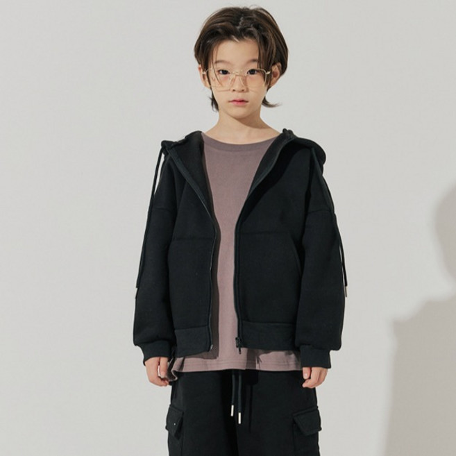 바브키즈 주니어 아동용 투웨이 기모 후드 집업