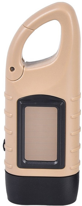 Truly House 戶外太陽能手搖手電筒/防災手電筒/露營應急手電筒, 卡其色, 1個