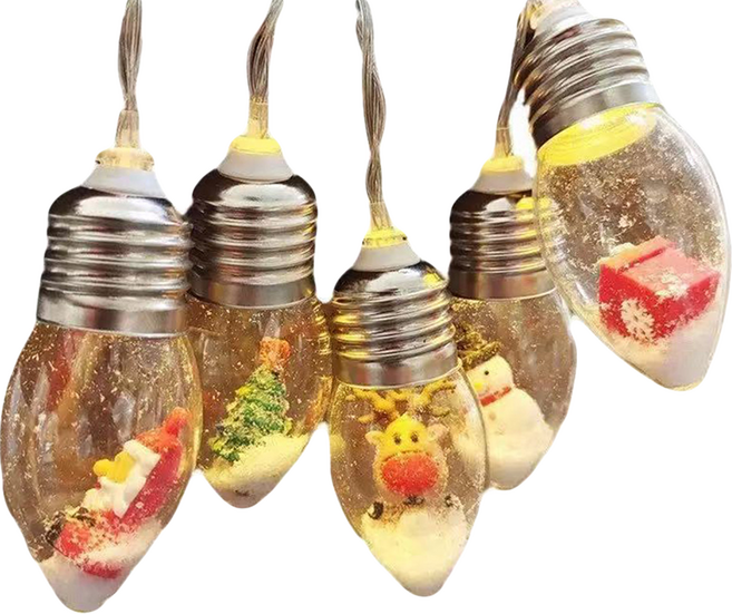 半島良品 聖誕布置燈串 電池款 球泡, 卡通混搭, 1個