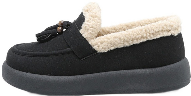 잭앤질 여성용 뽀글이 털안감 태슬 로퍼 JD5721