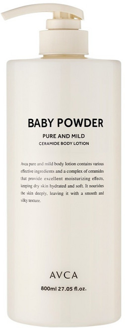 아브카 퓨어 앤 마일드 세라마이드 바디로션 베이비파우더, 1개, 800ml