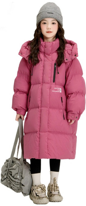 Edgeland 連帽斜拉鍊長版羽絨外套