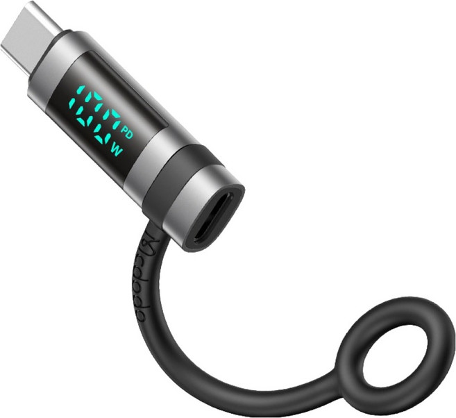 맥도도 C타입-C타입 포터블 충전속도 디스플레이 젠더 OT-2620, 1개, 블랙, 39.3mm