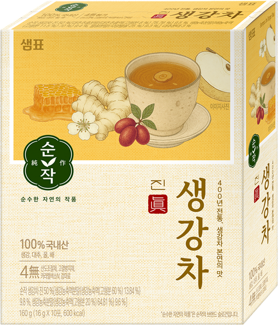 순작 진생강차, 1개, 10개입, 16g