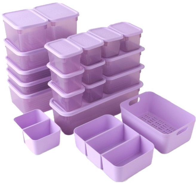 데비마이어 데비박스 퍼플 유연 밀폐 모듈 신선보관 냉장고 정리용기, 1세트, 20p