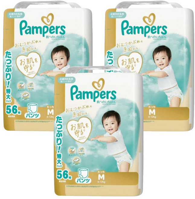 Pampers 幫寶適 日本境內版 褲型尿布 6~12kg, M, 168片