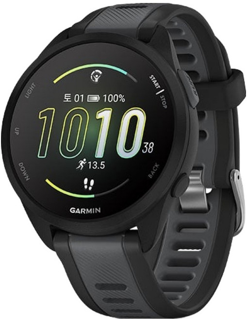 가민 포러너 165 러닝 GPS 스마트워치, 블랙 + 슬레이트그레이, 3.04cm, GPS + 블루투스