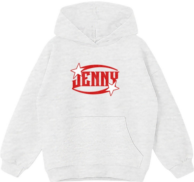 JENNY Oversize刷毛星星珍妮logo連帽T恤 JN6009H