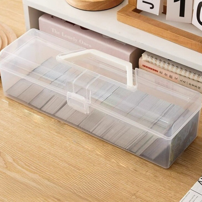 대용량 손잡이 투명 특대형 포토카드 정리함, 1개