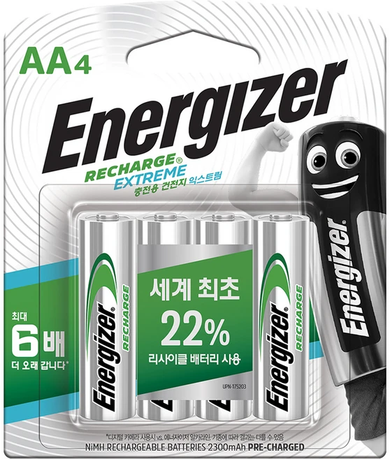 에너자이저 충전용 건전지 AA, 4개입, 1개 - 쿠팡