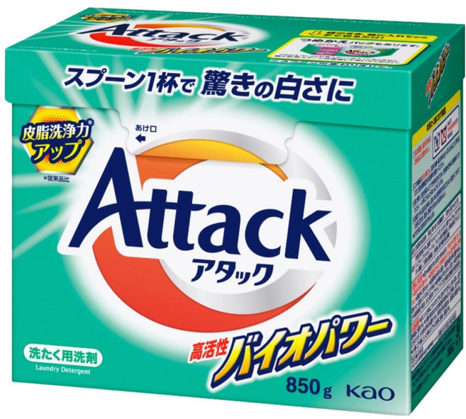 Attack 一匙靈 高活性生物濃縮酵素洗衣粉, 850g, 1個