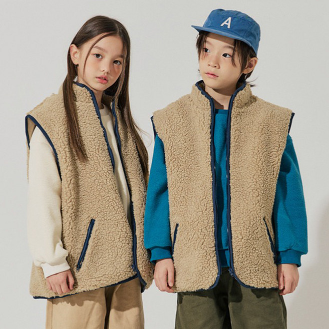 vavkids 兒童撞色刷毛背心