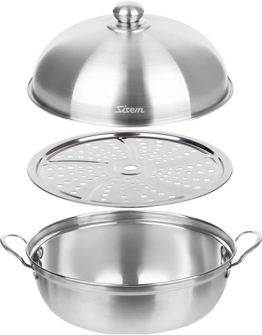 Sisem 全不鏽鋼IH蒸鍋+靜置鍋蓋組, 1套, 28cm