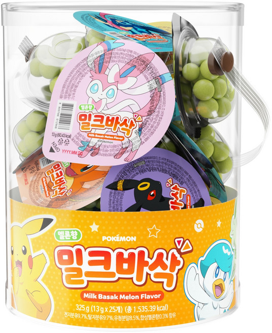 포켓몬스터 밀크바삭 멜론향 랜덤발송 25p, 1개, 13g