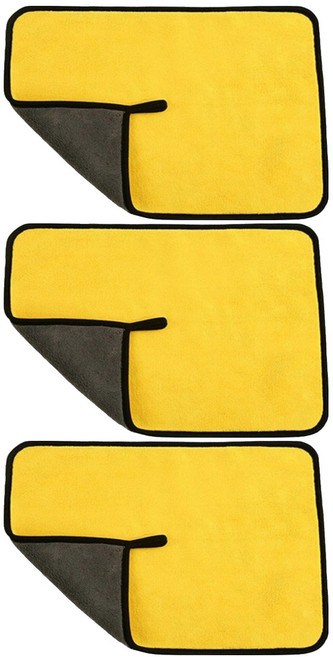 블랭크도그 반려동물 극세사 목욕 수건, 옐로우, 3개