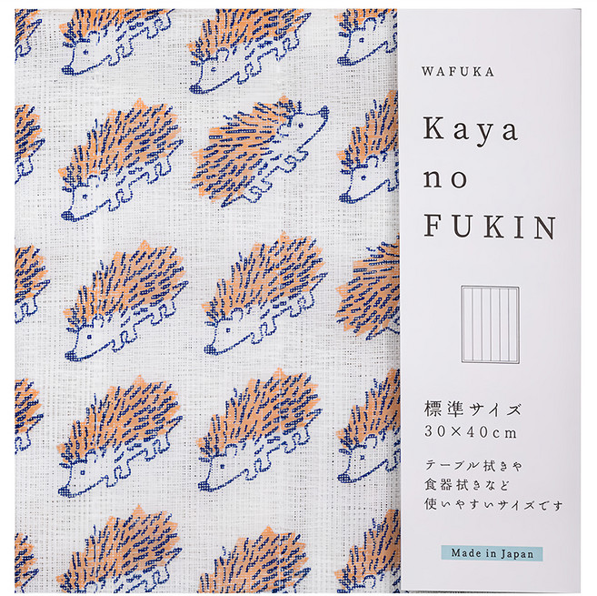 PRAIRIEDOG 奈良和布華5層紗蚊帳吸水家事布 40 x 30cm, 刺蝟, 1個