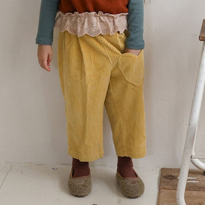 하라로이 아동용 골덴하트 코듀로이 와이트 팬츠