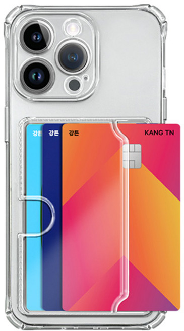 강튼 카메라보호 카드3장 수납 젤리 휴대폰 케이스