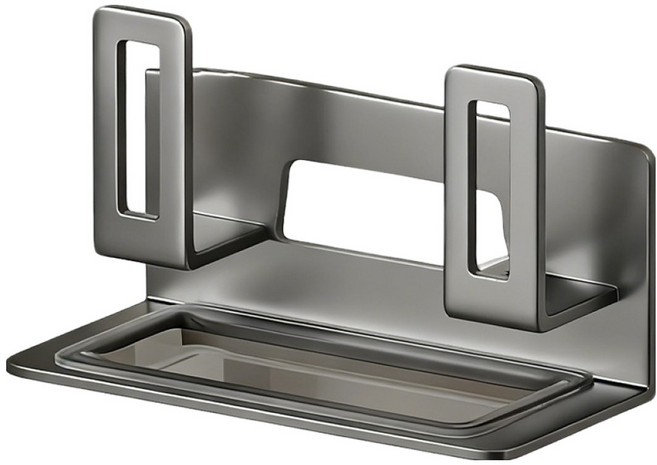 SUNORO 多功能壁掛式鍋蓋砧板架 19 x 8.3 x 8cm, 灰色, 1個