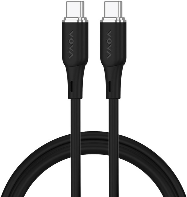 보바 C타입-C타입 고급 실리콘 초고속케이블 60W, 1.2m, Black, 1개