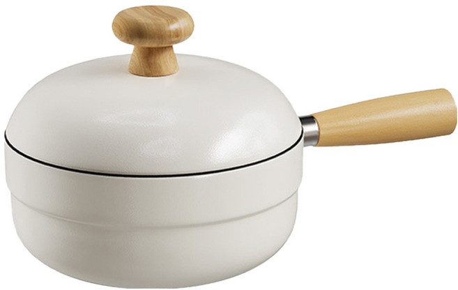 SUNORO 日式0氟塗層仔仔鍋 白色, 1個, 16cm