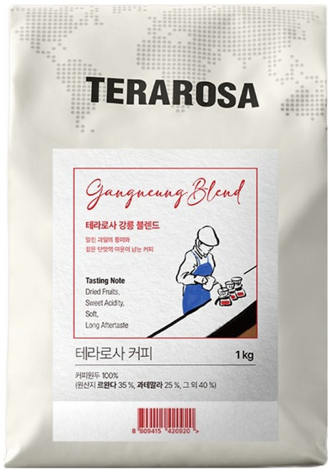 테라로사 강릉 블렌드 원두, 홀빈(분쇄안함), 1kg, 1개