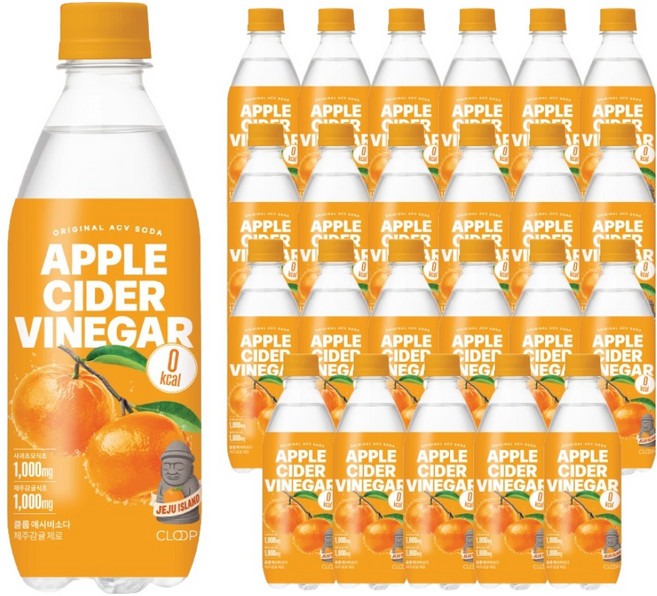 클룹 애사비소다 제주감귤 제로음료, 500ml, 24개