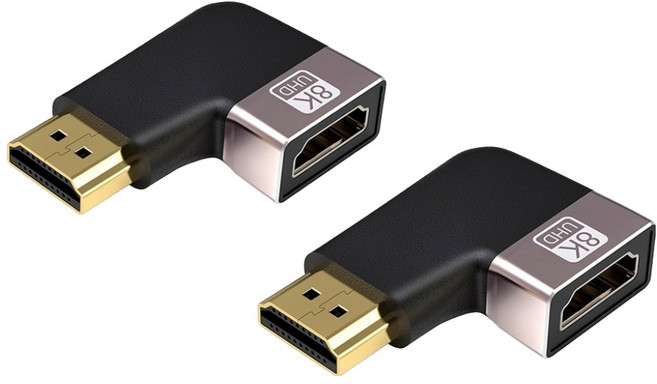SPACE SHIELD Linkmate HDMI 8K UHD 直角延長轉換轉接頭 A型 2入組, 1套, 單一商品