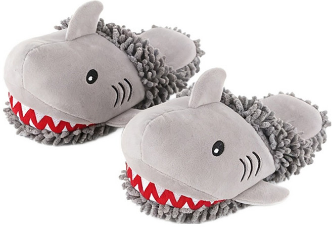 마켓에이 샤크 상어 실내 바닥청소 슬리퍼 250mm, 그레이, 1개